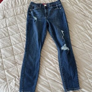 GUESS Dark Blue Distressed Skinny Jeans